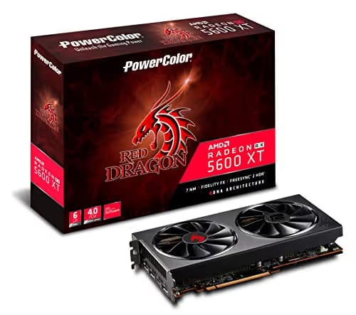 PowerColor RED DRAGON Radeon RX 5600 XT 6GB GDDR6 PCI Express 4.0 CrossFireX Support ATX Video Card AXRX 5600XT 6GBD6-3DHR/OC main image