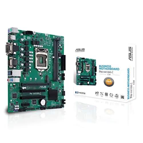 ASUS PRO H410M-C/CSM LGA1200 (Intel® 10th Gen) Micro ATX Commercial Motherboard (M.2, Intel LAN, DVI, LPT, LPC debug Header, Chassis Intrusion Header and ASUS Control Center Express) image