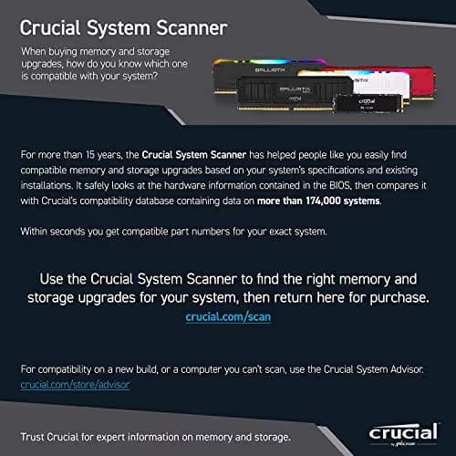Crucial Ballistix 16 GB (2 x 8 GB) DDR4-3000 CL15 Memory (BL2K8G30C15U4B) image