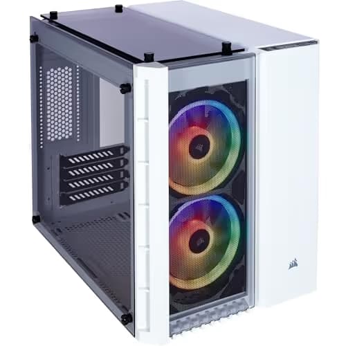 CORSAIR CRYSTAL 280X RGB White Micro-ATX Case, 2 RGB Fans, Lighting Node PRO included, Tempered Glass - Black (CC-9011135-WW) main image