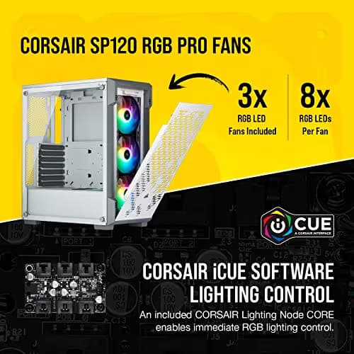 Corsair iCUE 220T RGB Airflow Tempered Glass ATX Mid Tower Computer Case image