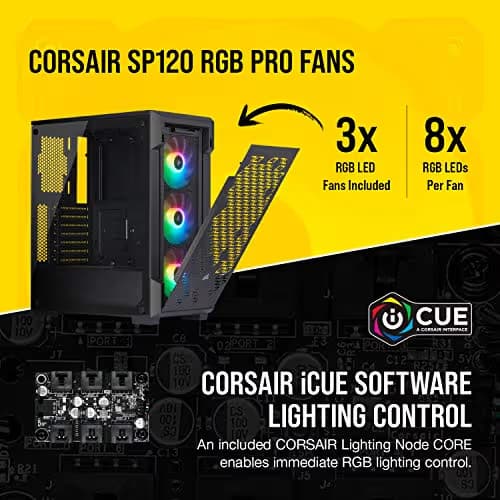 Corsair iCUE 220T RGB Airflow ATX Mid Tower Black Tempered Glass Side Panel image