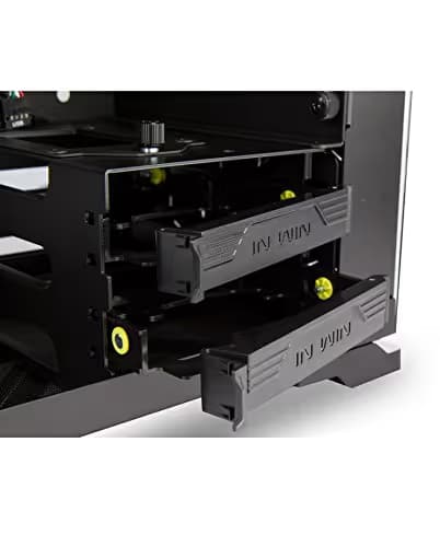 IN WIN 805 GOLD / Black Aluminum / Tempered Glass ATX Mid Tower Computer Case Compatible with ATX 12V/EPS (up to 220mm) Power Supply image