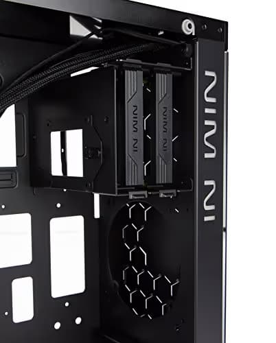 IN WIN 805 GOLD / Black Aluminum / Tempered Glass ATX Mid Tower Computer Case Compatible with ATX 12V/EPS (up to 220mm) Power Supply image