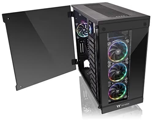 Thermaltake View 91 RGB PLUS Tempered Glass XL-ATX Vertical GPU Modular Black Gaming Super Tower Computer Case CA-1I9-00F1WN-00 image