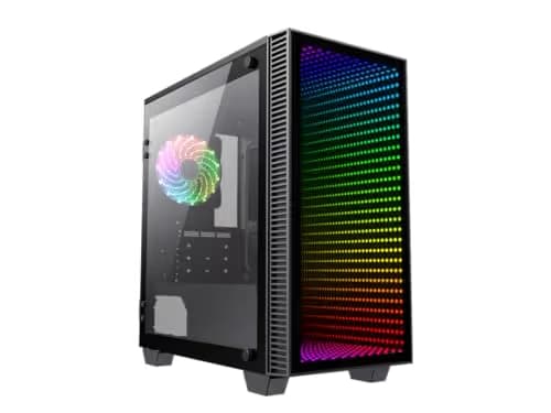 Gamemax Mini Abyss USB3.0 Micro ATX Tower Tempered Glass Gaming Computer Case w/ 1 x 120mm ARGB LED Fan x Rear (Pre-Installed) main image