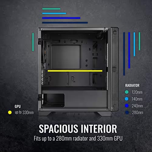 Thermaltake S300 Tempered Glass Edition ATX Mid-Tower Computer Case with 120mm Rear Fan Pre-Installed CA-1P5-00M1WN-00 image