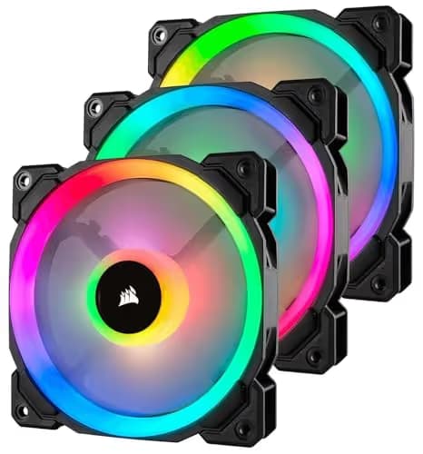 upHere Long Life 120mm 3-Pin High Airflow Quiet Edition Rainbow LED Case Fan for PC Cases, CPU Coolers, and Radiators 3-Pack main image