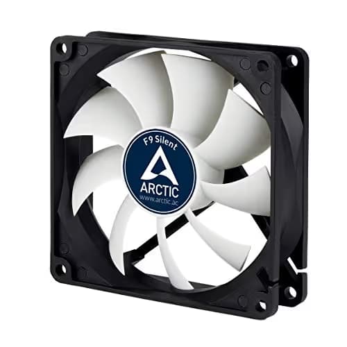 ARCTIC F9 Silent - 92 mm Case Fan, Extra Quiet Motor, Computer, Almost inaudible, Push- or Pull Configuration, Fan Speed: 1000 RPM - Black image