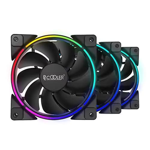 Pccooler 120mm Fan Moonlight Series, PC-3M120 RGB LED Computer Case Fan - PWM PC Cooling Fan - Dual Light Loop Quiet Fan/Multiple Light Modes with Controller for PC Cases, CPU Coolers main image