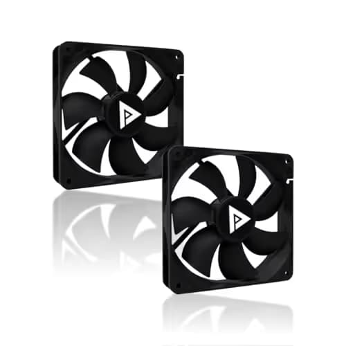 APEVIA AF212S-BK 120mm 4pin Molex & 3pin Motherboard Silent Black Case Fan (2-pk) image