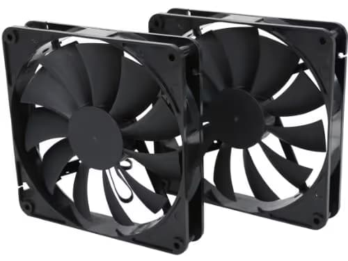 Rosewill 140mm Case Fan Computer Case Fan with Advanced Fluid Dynamic Bearing for Ultra Quietness and Silent Operation Standard 140 mm Case Fan with 3 Pin & Molex / LP4 Connectors, Black, 2-Pack image