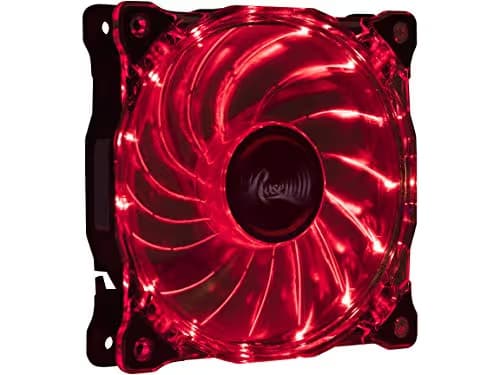 Rosewill RFA-80RL - 120mm CULLINAN Computer Case Cooling Fan with LP4 Adapter - Semi-Transparent Frame & Red LED Lights, Sleeve Bearing, Silent main image