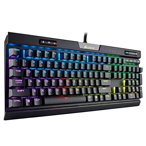 Corsair K70 RGB MK.2 RAPIDFIRE Mechanical Gaming Keyboard - USB Passthrough & Media Controls - Fastest & Linear - Cherry MX  Speed - RGB LED Backlit main image