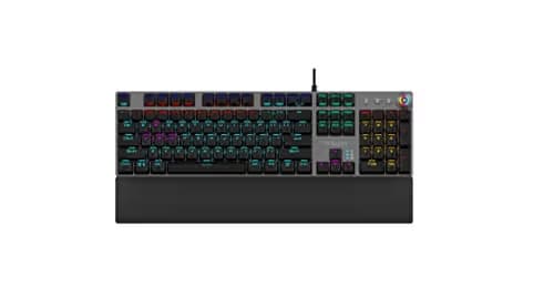 Philips SPK8614 USB Wired Mechanical Gaming Keyboard with Rainbow Backlit | Wrist Rest Pad | for PC Laptop Desktop Computers image