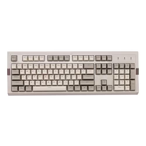 Ajazz AK510 Retro Mechanical Gaming Keyboard - PBT SP Spherical Keycaps - Classic Grey-White Matching - RGB Backlight - Brown Switches image