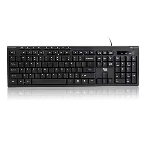 Rii RK907 Ultra-Slim Compact USB Wired Keyboard for Mac and PC,Windows 10/8 / 7 / Vista/XP (Black) main image