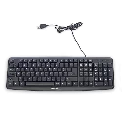 Verbatim Slimline Keyboard - Wired with USB Accessibility - Mac & PC Compatible - Black - 99201 main image