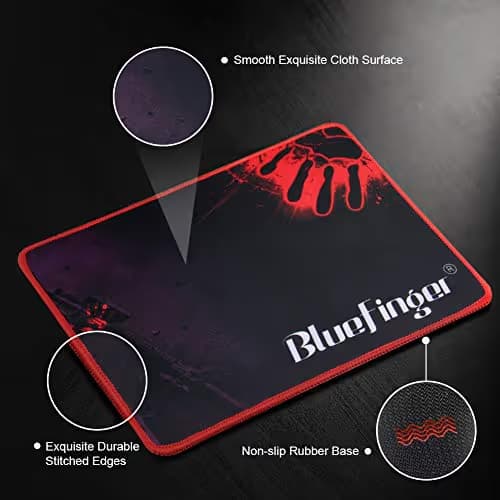 RGB Gaming Keyboard and Backlit Mouse Combo,BlueFinger USB Wired Backlit Keyboard,LED Gaming Keyboard Mouse Set for Laptop PC Computer Game and Work image