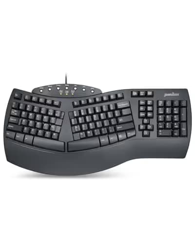 Perixx Periboard-512 Ergonomic Split Keyboard - Natural Ergonomic Design - Black - Bulky Size 19.09"x9.29"x1.73" main image