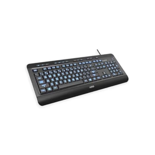 AZIO Large Print Tri-Color Illuminated Wired Ergonomic Keyboard image