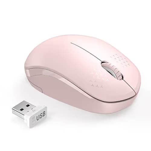 seenda [Upgrade] Wireless Mouse, 2.4G Noiseless Mouse with USB Receiver Portable Computer Mice for PC, Tablet, Laptop and Windows/Mac/Linux - Pink image