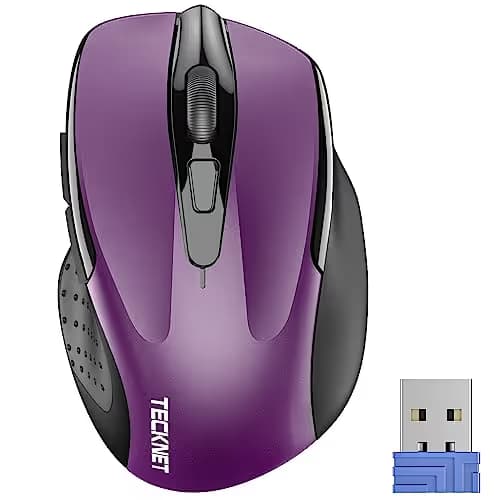 TeckNet Pro 2.4G Ergonomic Wireless Optical Mouse with USB Nano Receiver for Laptop,PC,Computer,Chromebook,Notebook,6 Buttons,24 Months Battery Life, 2600 DPI, 5 Adjustment Levels main image