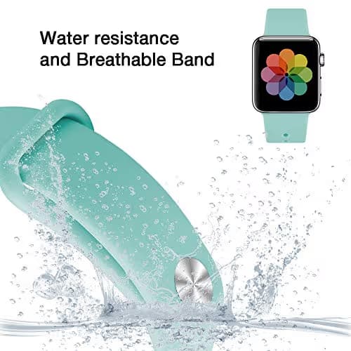 UPOLS Compatible with Apple Watch Band 38mm 42mm 40mm 44mm Sport Band, Silicone Sport image