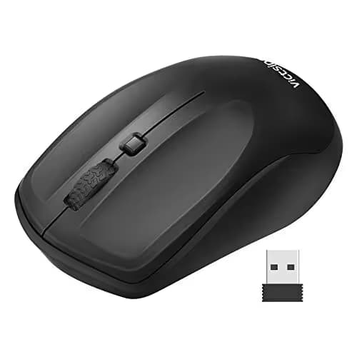 VicTsing Wireless Mouse for Laptop, Portable Ergonomic Mouse- Match Your Hand Better, 3 Adjustable DPI Levels, Power On-Off Switch, Up to 18 Months Battery Life, USB Computer Mouse for both Hand-Black image