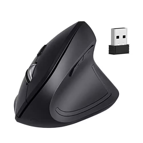 VicTsing Ergonomic Mouse, 2019 Upgraded Vertical Wireless Mouse 2.4G Optical Mouse-Reduce Wrist Pain , 6 Buttons 4 Adjustable DPI 1000/1600/2000/2400 Levels, Better Performance for PC, Desktop, Laptop image
