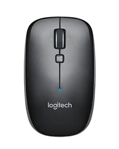 Logitech M557 Bluetooth Mouse - Wireless Mouse with 1 Year Battery Life, Side-to-Side Scrolling, and Right or Left Hand Use with Apple Mac or Microsoft Windows Computers and Laptops, Gray image