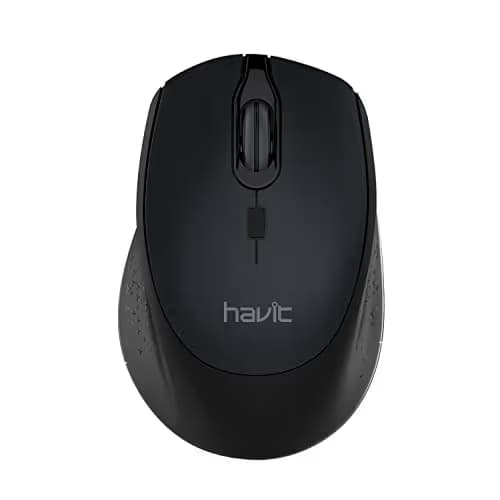 Havit 2.4G Wireless Mouse 2000DPI Optical Mini Portable Mobile with USB Receiver, 3 Adjustable DPI Levels, 4 Buttons for Notebook, PC, Laptop, Computer, MacBook (Black) image