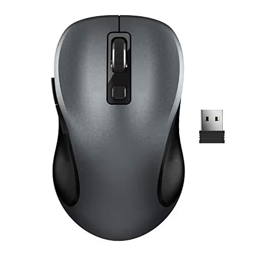 Wireless Mouse, RATEL 2.4G Wireless Ergonomic Mouse Computer Mouse Laptop Mouse USB Mouse 6 Buttons with Nano Receiver 3 Adjustable DPI Levels Cordless Wireless Mice for Windows, Mac（Black） main image