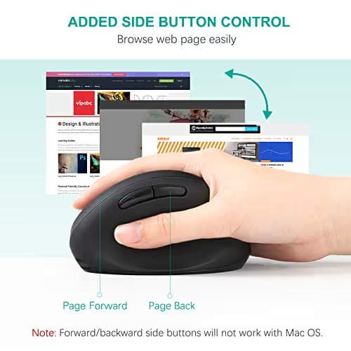 Ergonomic Wireless Mouse, Jelly Comb Rechargeable 2.4GHz Wireless Ergonomic Vertical Mouse Optical Mice with Adjustable DPI 1000/1600/2400 - MV09F image