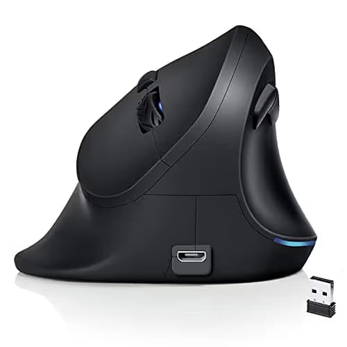 AUTLEY Wireless Ergonomic Mouse, 2.4G Optical Wireless Vertical Mouse with Adjustable DPI 800/1200/1600, Pinky Finger Rest for Large Hands main image