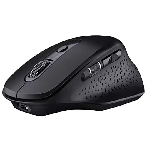 VicTsing Pioneer Rechargeable Bluetooth Mouse, Easy-Switch Up to 3 Devices, Wireless Computer Mouse with Side Scroll Wheel, 5 Levels Adjustable DPI, Mouse for Laptop Android/OS/iOS/Windows/Linux image