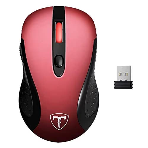 VicTsing Computer Wireless Mouse, 2.4G Portable USB Mouse Ergonomic Mouse- Fit Your Hand Nicely, 5 Adjustable DPI Levels, Page Down/Up Buttons, 20 Months Battery Life, Designed for PC, Desktop, Laptop image