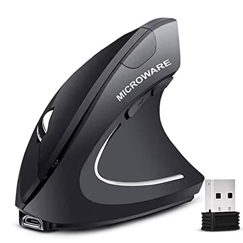 Ergonomic Wireless Mouse,Vertical Gaming Mouse -Ergonomic Design - Prevention of Mouse arm -Tennis Elbow (RSI Syndrome),3 Adjustable DPI 3200/1600/1200 Levels for Laptop, PC, MacBook, Notebook etc. main image