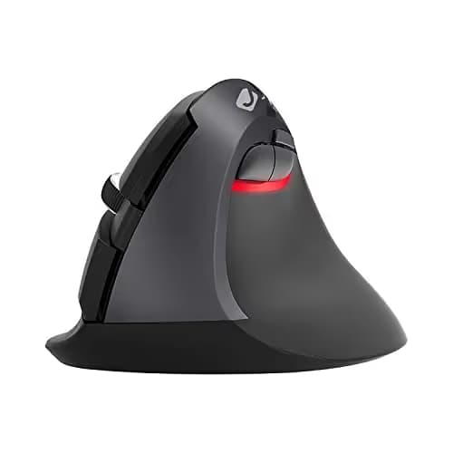 J-Tech Digital Wireless Ergonomic Vertical Mouse with Nano Transceiver, 3 DPI, Windows Mac, Black [V628M-2.4G] image