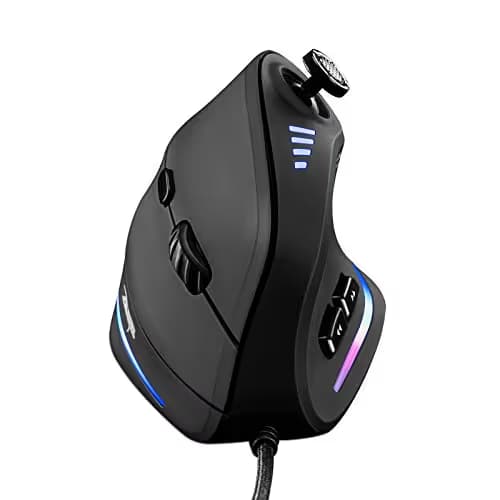 Gaming Mouse with 5 D Rocker, TRELC Ergonomic Mouse with 10000 DPI/11 Programmable Buttons, RGB Vertical Gaming Mice Wired for PC/Laptop/E-Sports/Gamer (Black) main image