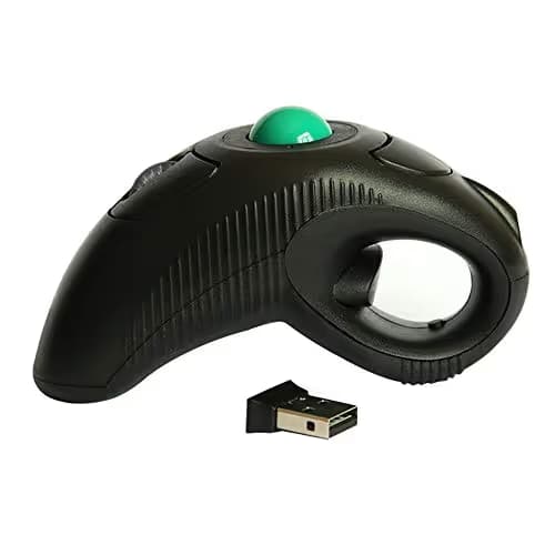 Wireless Ergonomic Handheld Trackball Mouse with Laser Pointer Left Handed Right Handed DPI Adjustable for Laptop Desktop PC Computer main image