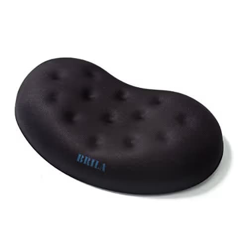 BRILA Ergonomic Memory Foam Mouse Wrist Rest Support Pad Cushion for Computer, Laptop, Office Work, PC Gaming - Massage Holes Design - Wrist Pain Relief (Black Mouse Wrist Rest) main image