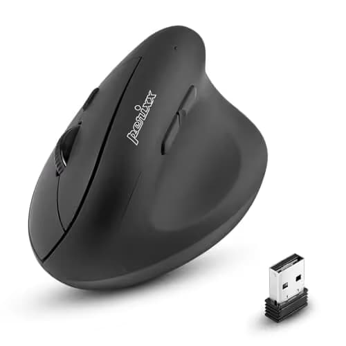 Perixx PERIMICE-608 Wireless Vertical Mouse, 6 Button, 800/1000/1600 DPI, Right Handed Design main image