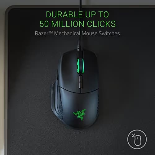 Razer Basilisk - Chroma Enabled RGB FPS Gaming Mouse - Worlds Most Precise Sensor - Comfortable Grip w/ DPI Clutch & Customizable Scroll Wheel Resistance (Renewed) image