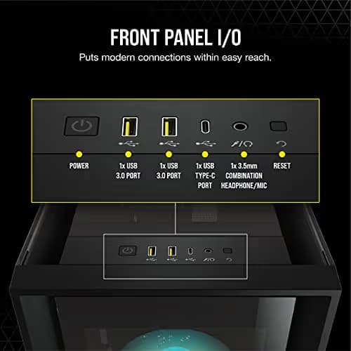 Corsair iCUE 5000X RGB ATX Mid Tower Black Tempered Glass Side Panel image