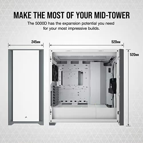 Corsair 5000D Tempered Glass Mid-Tower ATX PC Case - White image
