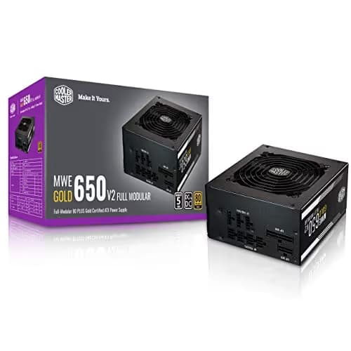 Cooler Master MWE Gold 650 V2 Fully Modular, 650W, 80+ Gold Efficiency, 2 EPS Connectors, 120mm HDB Fan, Semi-fanless Operation, 5 Year Warranty main image
