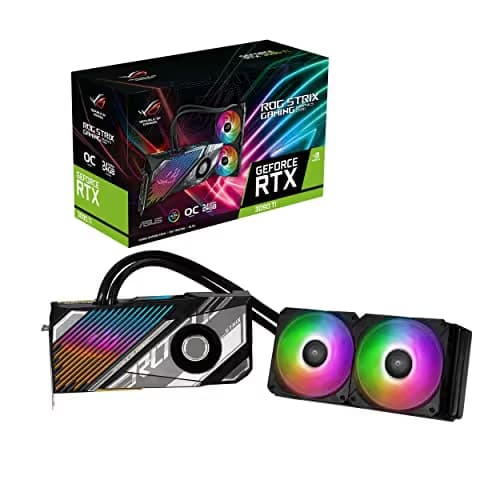 ASUS NVIDIA GeForce RTX 3090 Ti ROG Strix LC Overclocked Liquid Cooled 24GB GDDR6X PCIe 4.0 Graphics Card image