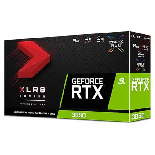 PNY XLR8 Gaming GeForce RTX 3050 8GB GDDR6 PCI Express 4.0 x16 Video Card VCG30508DFXPPB image