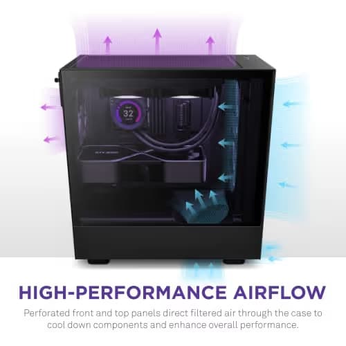 NZXT H5 Flow (2022) ATX Mid Tower Black with Tempered Glass Side Panel image